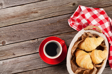 Fresh croissants and coffee