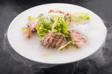salad with beef