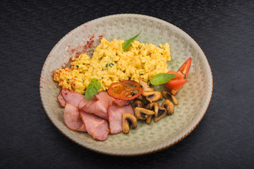 hearty meal with bacon