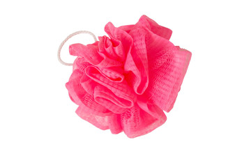 sponge with handle pink isolated