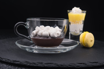 melted chocolate and marshmallow
