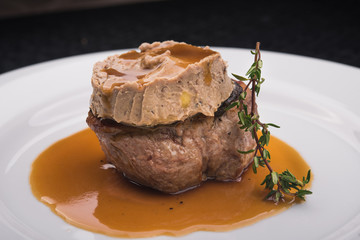 pork steak with truffle pasta