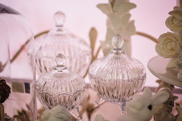 vintage antique glass  vase with pattern effect