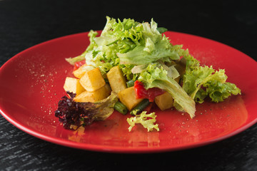 salad with potato and leaf