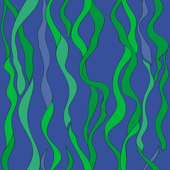 Fototapeta na wymiar Seamless vector background drawn vertically from algae