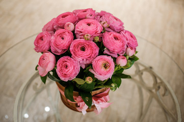 Pink persian buttercup flowers ranunculus bouquet