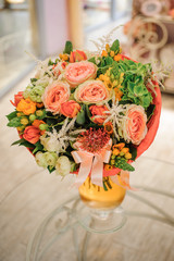 Obraz na płótnie Canvas Bouquet of the different orange flowers