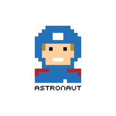 pixel people astronaut theme avatar guy