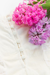 Pink and violet hyacinths