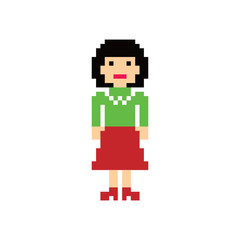 pixel people woman avatar theme