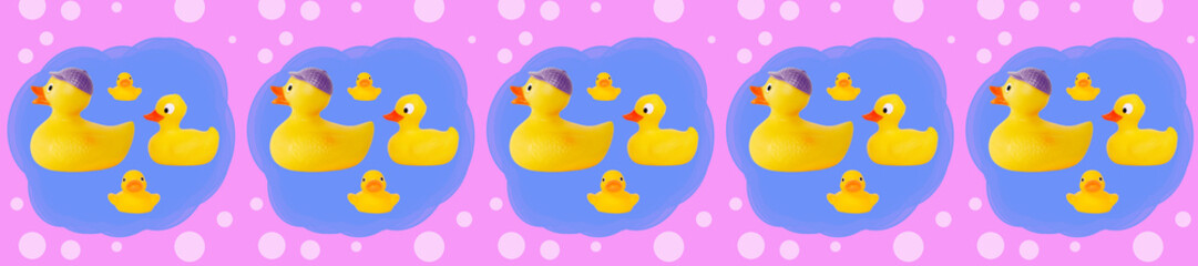 header duck tale pattern yellow rubber