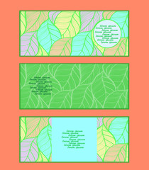 vector business card with the image of the spring leaves