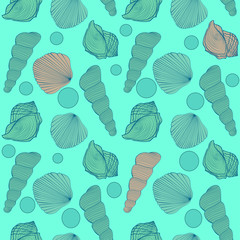 seamless pattern of shells