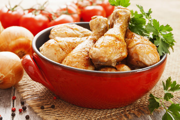 Roasted chicken legs