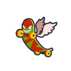 Obraz na płótnie Canvas Winged Skatebord Character