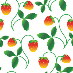 strawberry pattern on white background