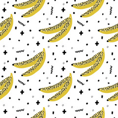Lato wzór z bananami w stylu pop-art. - 107972334