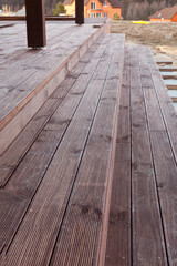 Building a stairs to wooden terrace