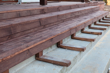Building a stairs to wooden terrace