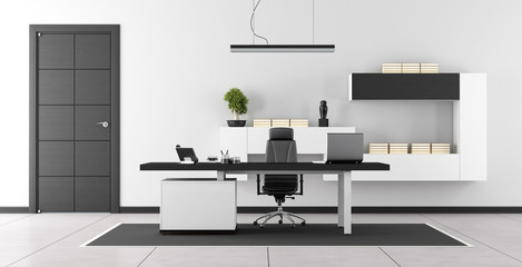 Black and white modern office © archideaphoto