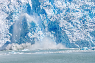 ice collapse in the Spegazzini Glacier, patagonia, argentina