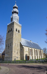 Fototapeta premium Church tower in historical city Hindeloopen