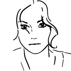 Vector illustration, hand drawn, woman