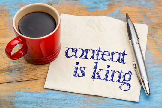 content is king on napkin