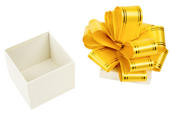 Open box with ribbon