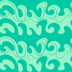decorative pattern of abstract waves curls hand-drawn