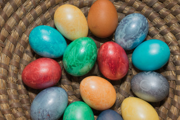 Easter colored eggs