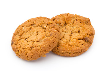 Oatmeal cookies with isolated background.