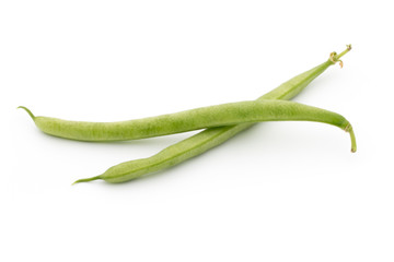 Green beans isolated on a white background.