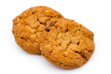 Oatmeal cookies with isolated background.