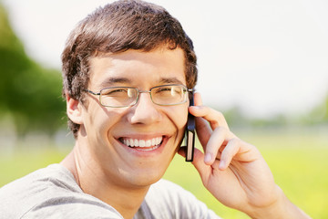 Guy talking on mobile phone
