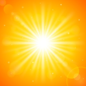 Summer background with bright sun