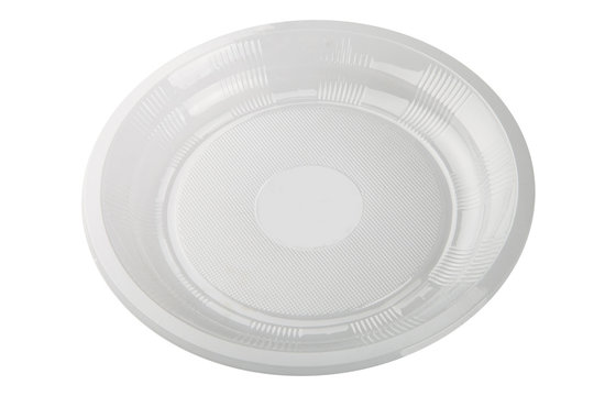 plastic plate isolated on white background
