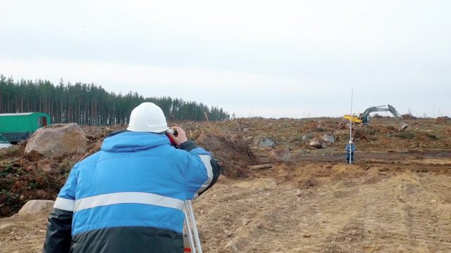 Engineers use tacheometer or theodolite for survey line columns for control of new lands