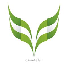 Abstract Nigerian eagle flag ribbon logo white background