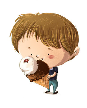 niño comiendo un helado