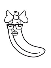 girl girl pink ribbon hornbrille geek nerd sexy hot sweet woman banana