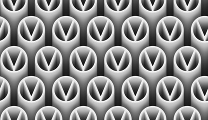 seamless white three-dimensional vegan symbols