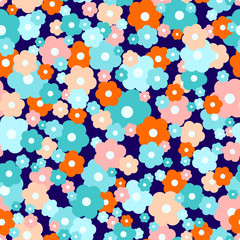 Daisy seamless  pattern. Small flowers background.