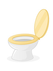 Toilet Seat isolated on white vector illustration
