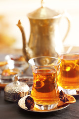 Tea set on the table