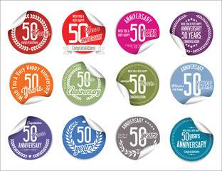 Fototapeta premium Anniversary modern tag and stickers collection 