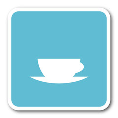 espresso blue square internet flat design icon