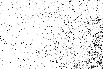Splatter background. Black glitter blow explosion and splats on white background. Sprinkles spray drops. Grunge sparkles, blots and splashes. Grungy distress texture.