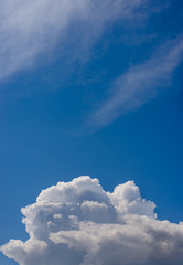Single cloud in the lower part of the image with clear blue sky above