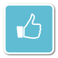 like blue square internet flat design icon